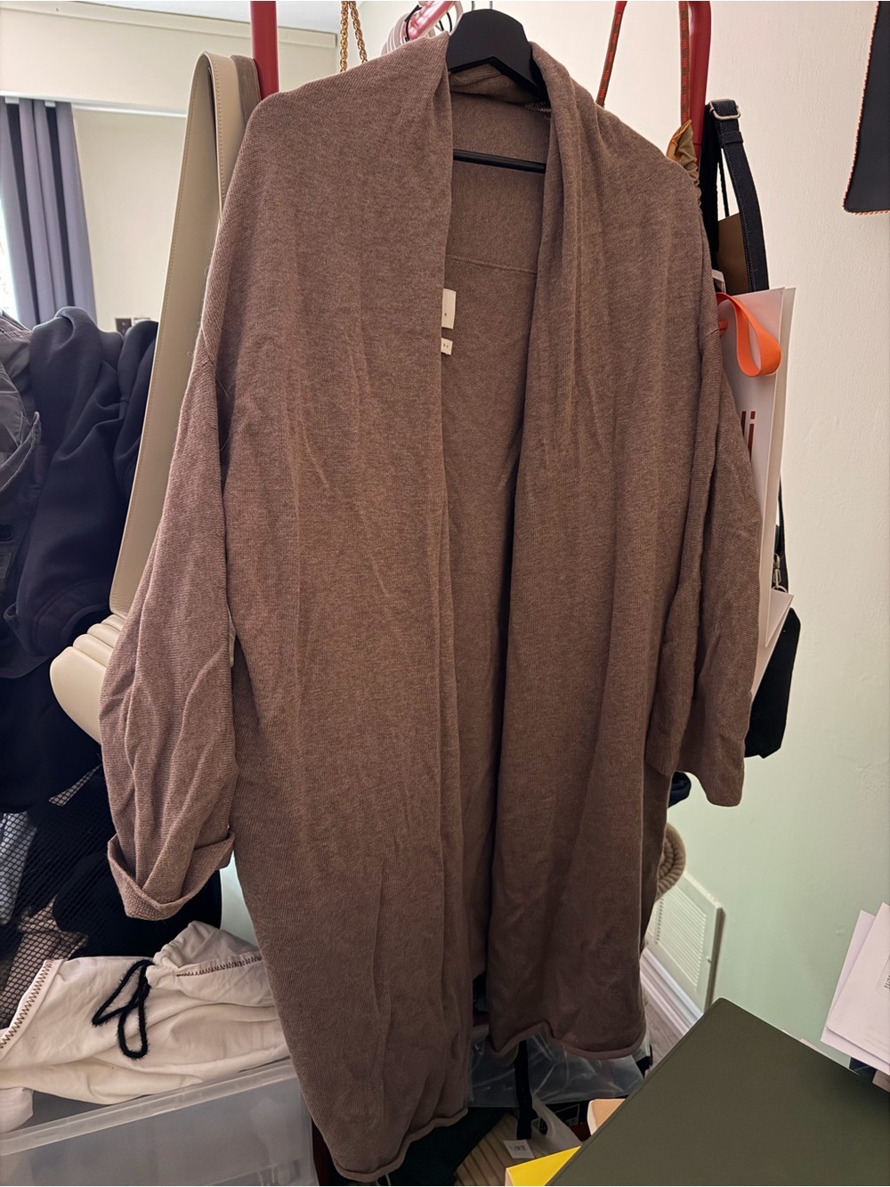 Lauren Manoogian Long Slouch Cardigan in Umber Melange